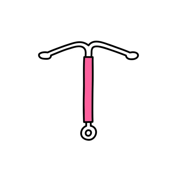 Dispositivo Intrauterino Ícone Doodle Contracepção Diu Ilustração Vetor — Vetor de Stock