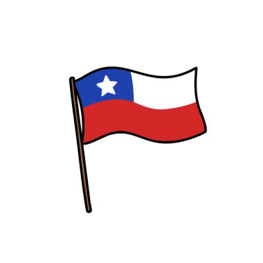 Şili karalama simgesi bayrağı, vektör illüstrasyonu