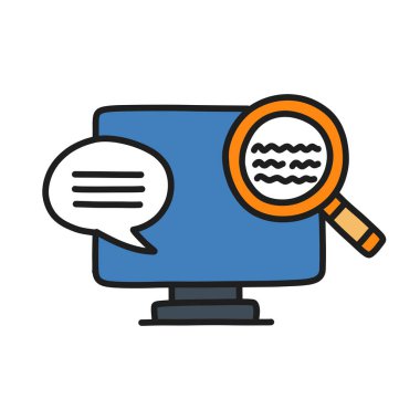 araştırma karalama simgesi, vektör illüstrasyonu