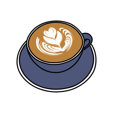 kahve karalama simgesi, vektör illüstrasyonu