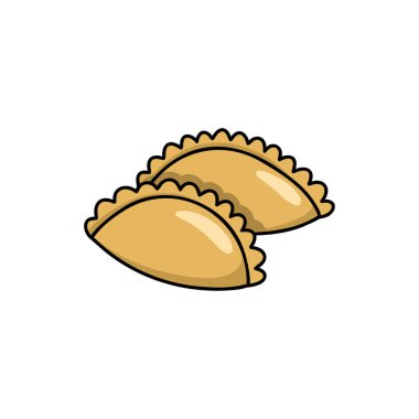 Empanada - geleneksel Latin Amerika fırınlanmış sığır eti karalama ikonu, vektör illüstrasyonu