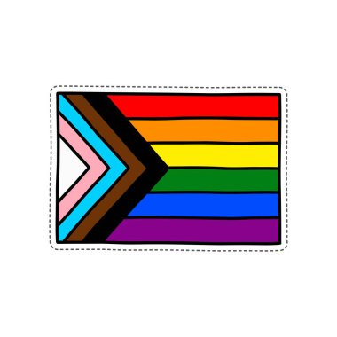 ilerleme gururu karalama etiketi simgesi, vektör illüstrasyonu