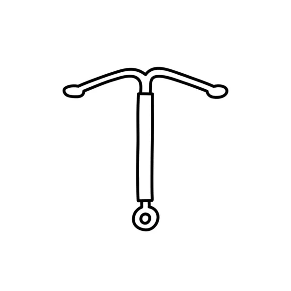 Intrauterine Device Iud Contraception Doodle Icon Vector Illustration — Stock Vector