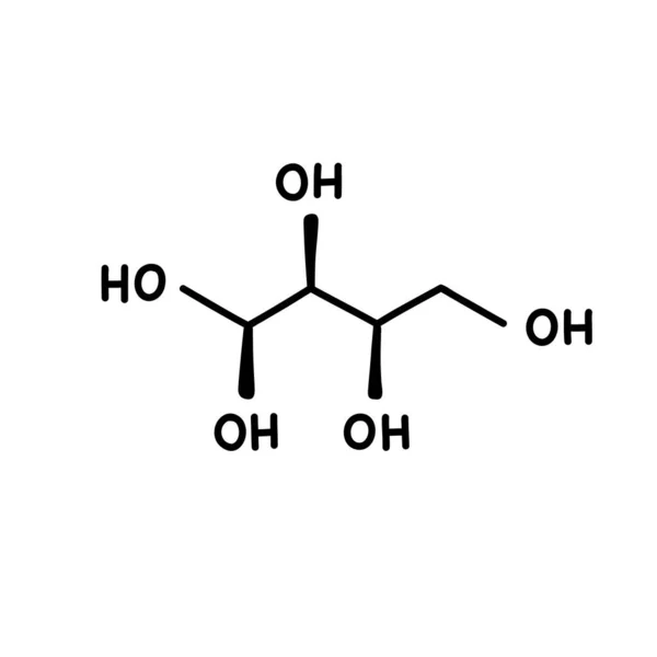 Xilitol Fórmula Química Garabato Icono Vector Ilustración — Vector de stock