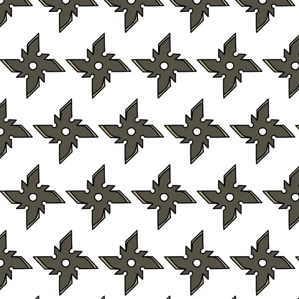 Motif Gribouillis Shuriken Illustration Vectorielle — Image vectorielle