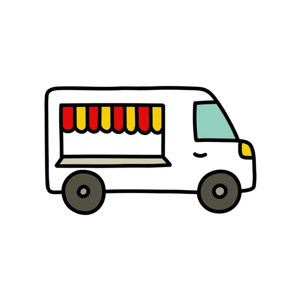 Foodtruck Doodle Symbol Vektorillustration — Stockvektor