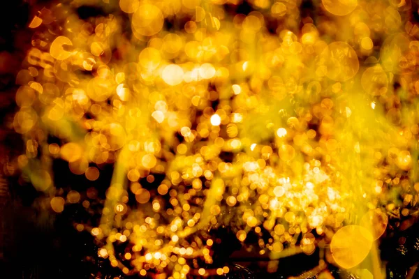 Ljus Guld Effekt Bokeh Ljus Naturen Bakgrund Abstrakt Defocused Suddiga — Stockfoto