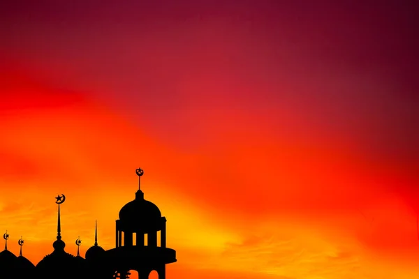 Shadow Mosques Dome Twilight Gradient Black Gold Background Eid Fitr — Stock Photo, Image