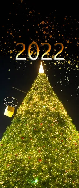 Veselé Vánoce Šťastný Nový Rok 2022 Koncept Stromeček Vánoce Víla — Stock fotografie