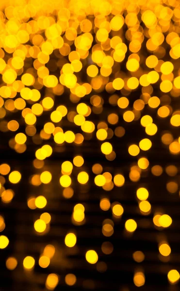 Gold Bokeh Abstrakt Mit Neonlicht Helle Nacht Und Dunkelschwarzem Hintergrund — Stockfoto