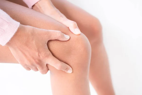 Woman Knee Pain Legs Problem Knee Deterioration Elderly Getting Enough — Stock Photo, Image