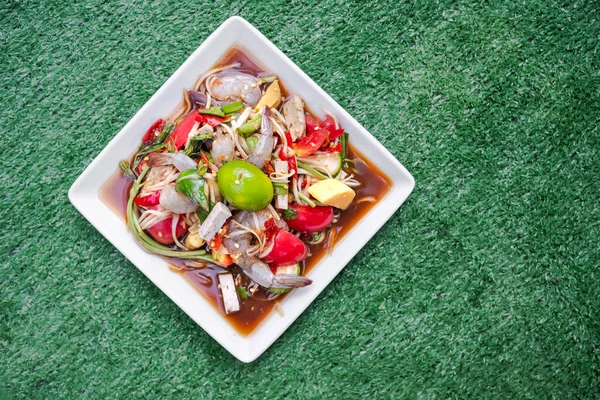 Papája Salát Thajsko Kořeněná Jídla Tradiční Asijské Thai Ingredience Hořká — Stock fotografie