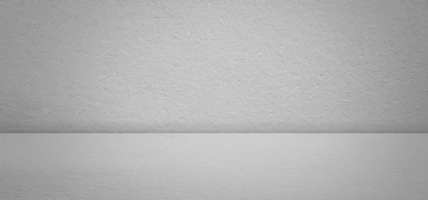 Sfondo Vuoto Grigio Cemento Parete Stanza Sfondo Tavolo Bianco Studio — Foto Stock