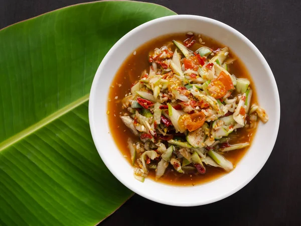 Salade Papaye Concombre Nourriture Épicée Traditionnelle Thai Asiatique Ingrédient Amer — Photo