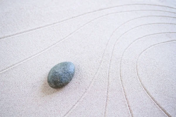 Jardín Zen Patrón Japonés Sobre Fondo Arena Blanca Buddhism Textura — Foto de Stock