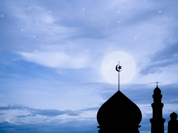 Ramadan Aïd Fitr Nouvel Muharram Religion Islamique Symboles Avec Silhouette — Photo