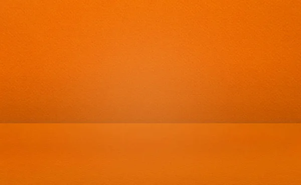 Backdrop Empty Orange Light Bright Smooth Cement Wall Room Background — ストック写真