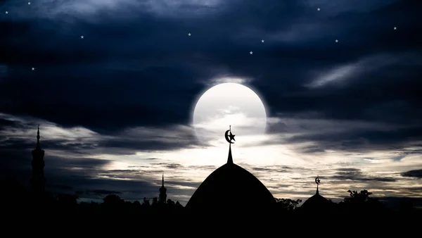 Ramadan Fitr Nyttår Muharram Islamsk Religion Symboler Med Moskeers Kuppel – stockfoto