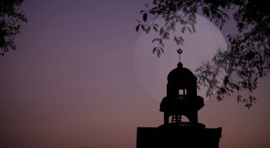 Cami Kubbesi Hilal Ay ve Yıldız Mor Pembe Arkaplan, Yeni Yıl Muharram Asya Dindar Müslüman, Ramazan Kareem, Kurban Bayramı, Yeni Yıl Muharram, İslam Arap Kutsal Mübarek, Mübarek Tanrı Sembolleri, Serbest Alan.