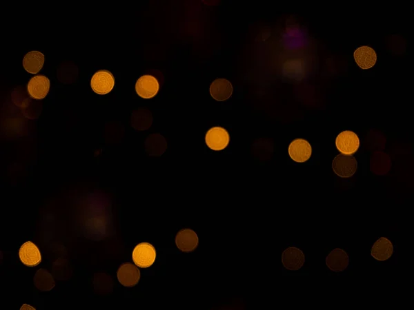 Light Night Bokeh Dark Black Background Abstract Orange Red Colorful — Stockfoto