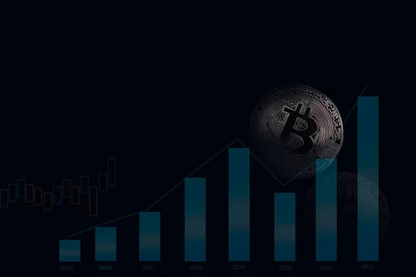 Hintergrund Kerzenständer Diagramm Kryptowährung Bitcoin Datenhandel Forex Börse Buchhaltung Börsenanalyse — Stockfoto