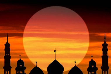 Altın Günbatımı Arkaplanı, Yeni Yıl Muharram Asya Dindar Müslüman, Ramazan Kareem, Kurban Bayramı, Yeni Yıl Muharram, İslam Arap Kutsal Mübarek, Mübarek Tanrı Sembolleri, Serbest Uzay.