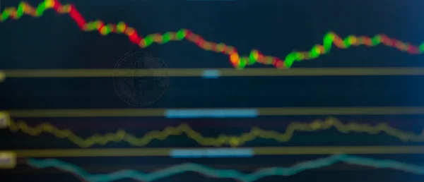 Blur Háttér Data Crypto Pénznem Blur Candlestick Graph Chart Data — Stock Fotó