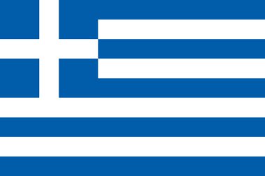 Yunanistan 'ın ulusal bayrağı asıl boyut ve renk illüstrasyonu, Yunanistan Cumhuriyeti Bayrağı, Galanolefki veya Kyanolefki, Yunanistan bayrağı