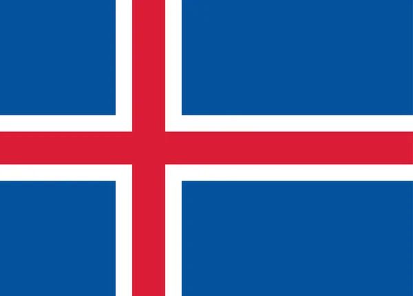 아이슬란드의 국기 ( 영어 ) National flag of Iceland original size and color vector illustration, islenski faninn or National Flag of Icelanans, Iceland flag — 스톡 벡터