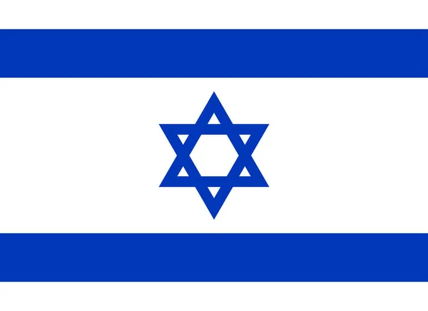 Nationell flagga Israel ursprungliga storlek och färger vektor illustration, flaggstaten Israel används Davids stjärna, flagga Sion eller Israel flagga — Stock vektor