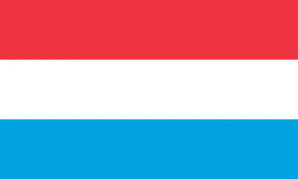 Nationale vlag van Luxemburg originele grootte en kleuren vector illustratie, Letzebufusie Fandel of Flagge Luxemburgs of Drapeau du Luxembourg, Luxemburgse vlag triband — Stockvector