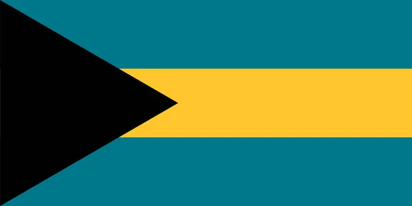 National flag of Commonwealth of The Bahamas original size and colors vector illustration, flag Bahama Islands, Bahamas flag — Stock Vector