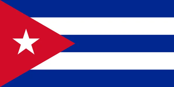 Drapeau national de Cuba illustration vectorielle de la taille et des couleurs originales, Bandera de Cuba ou Estrella Solitaria et drapeau Lone Star, drapeau de la République de Cuba — Image vectorielle