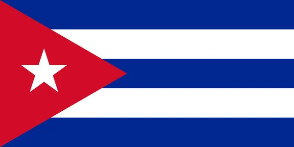 Nationell flagga Kuba ursprungliga storlek och färger vektor illustration, Bandera de Cuba eller Estrella Solitaria och Lone Star flagga, Republiken Kuba flagga — Stock vektor