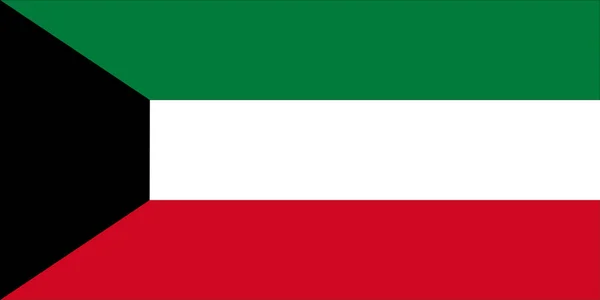 Flaga narodowa Kuwejt oryginalny rozmiar i kolory wektor ilustracja, Alam Baladii Derti używane Pan-arabskie kolory, flaga państwa Kuwejt — Wektor stockowy