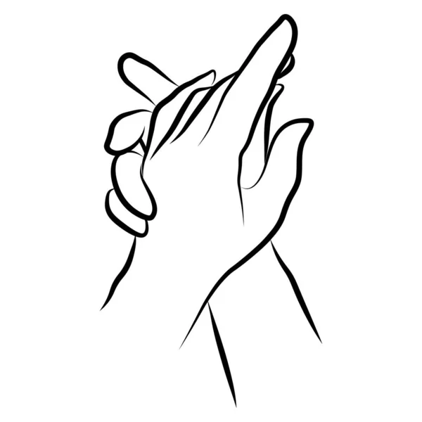Γυναίκες Χέρια Απλό Περίγραμμα Μινιμαλιστική Γραμμική Χειρονομία Στυλ Εικονογράφηση Διάνυσμα — Διανυσματικό Αρχείο