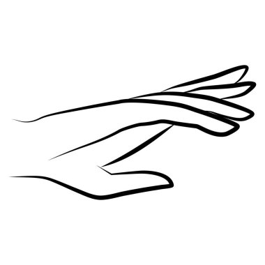 Kadınlar basit, minimalist, doğrusal jest tarzında el ele verirler. Beyaz arkaplanda logolar, izler, desenler, posterler ve diğer tasarımlar yaratmak için kadın ellerinin vektör ilüstrasyonu