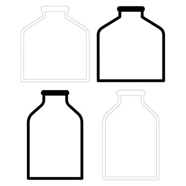 Kimyasal test tüpleri vektör simgeleri minimalist düz çizimler oluşturur. Beyaz arka planda izole edilmiş bilimsel deney şişeleri.