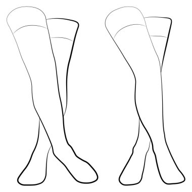 Kadınlar basit minimalist vektör simgesini dolduruyorlar. Dişi bacaklar hazır. Çizgili ayak, vektör çizimi. Beyaz arkaplanda kadın bacak vektörü izole.