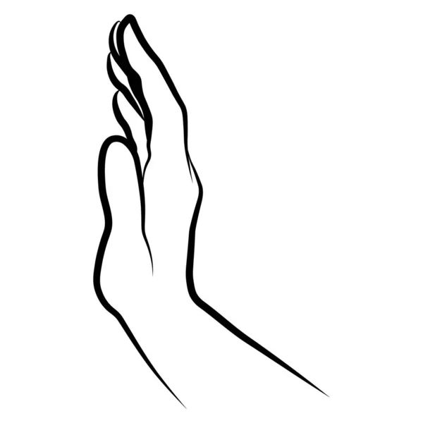 Vrouwen Hand Eenvoudige Contouren Minimalistische Lineaire Gebaar Stijl Vector Illustratie — Stockvector