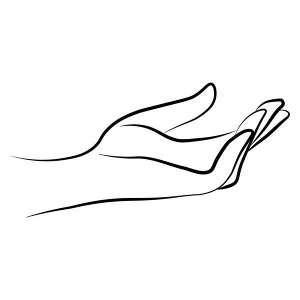 Vrouwen Hand Eenvoudige Contouren Minimalistische Lineaire Gebaar Stijl Vector Illustratie — Stockvector