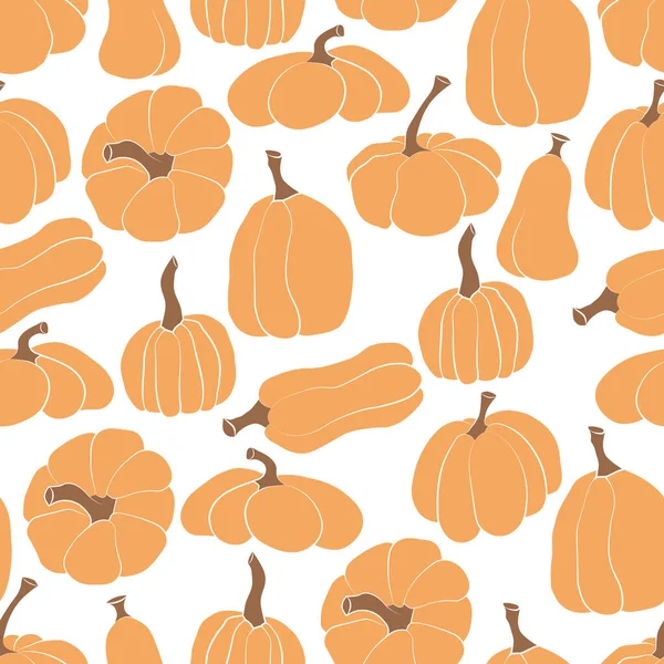 Seamless Pattern Pumpkin Vector Illustration Autumn Halloween Thanksgiving Pumpkin Flat — Stock Vector