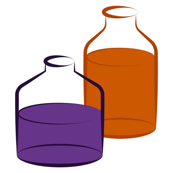 Chemiczne Probówki Wektorowe Ikony Ustawić Minimalistyczne Ilustracje Eksperymentować Kolby Chemiczne — Wektor stockowy
