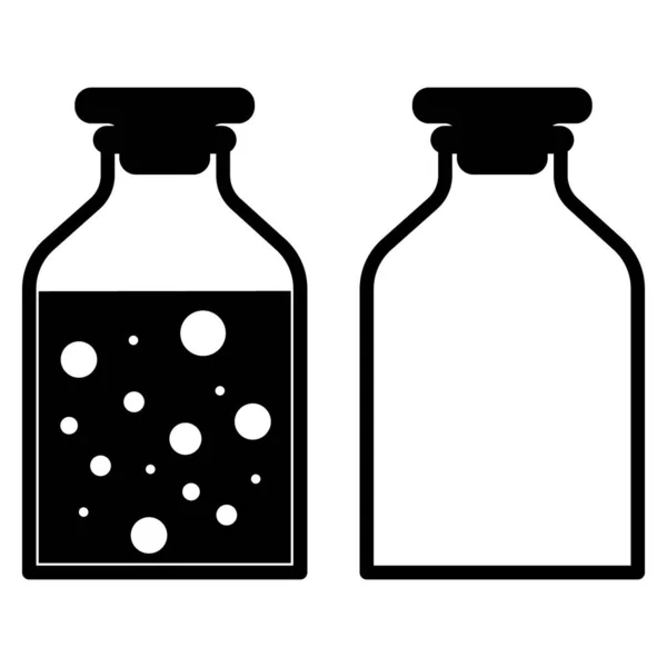 Chemische Reagenzgläser Vektorsymbole Setzen Minimalistische Flache Illustrationen Experiment Chemiekolben Für — Stockvektor