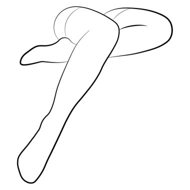 Kadınlar basit minimalist vektör simgesini dolduruyorlar. Dişi bacaklar. Çizgili ayak, vektör çizimi. Beyaz arkaplanda kadın bacak vektörü izole.