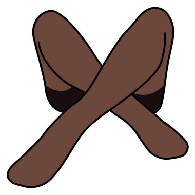 Düz minimalist vektör ikonu depolayan kadınlar. Dişi bacaklar. Düz taban, vektör çizimi. Beyaz arkaplanda kadın bacak vektörü izole.