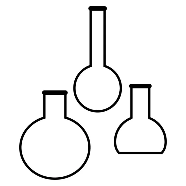 Chemische Reagenzgläser Vektorsymbole Setzen Minimalistische Flache Illustrationen Experiment Chemiekolben Für — Stockvektor