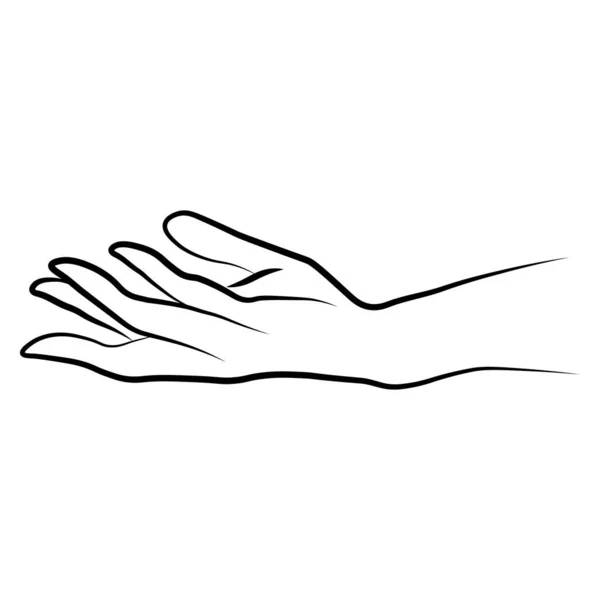 Mulheres Mão Esboço Simples Estilo Gesto Linear Minimalista Vetor Ilustração — Vetor de Stock