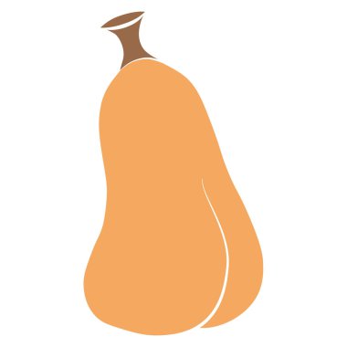 Kabak ikonu vektör çizimi. Sonbahar Cadılar Bayramı ya da Şükran Günü balkabağı sembolü düz dizayn edilmiş, beyaz arkaplanda izole edilmiş siluet.