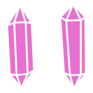 Hippi kristal taslak ve siluet vektör illüstrasyon minimalist simge seti. Hazine taşının doğrusal işareti. Mineral, elmas, kuvars. Beyaz arkaplanda izole edilmiş basit simgeler..